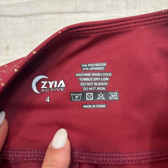 Zyia Active Red Stay Gold Light n Tight Hi-Rise 7/8 Leggings Size 4. - Picture 12 of 14